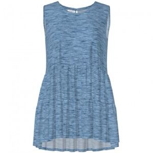 Blue sleeveless swing top